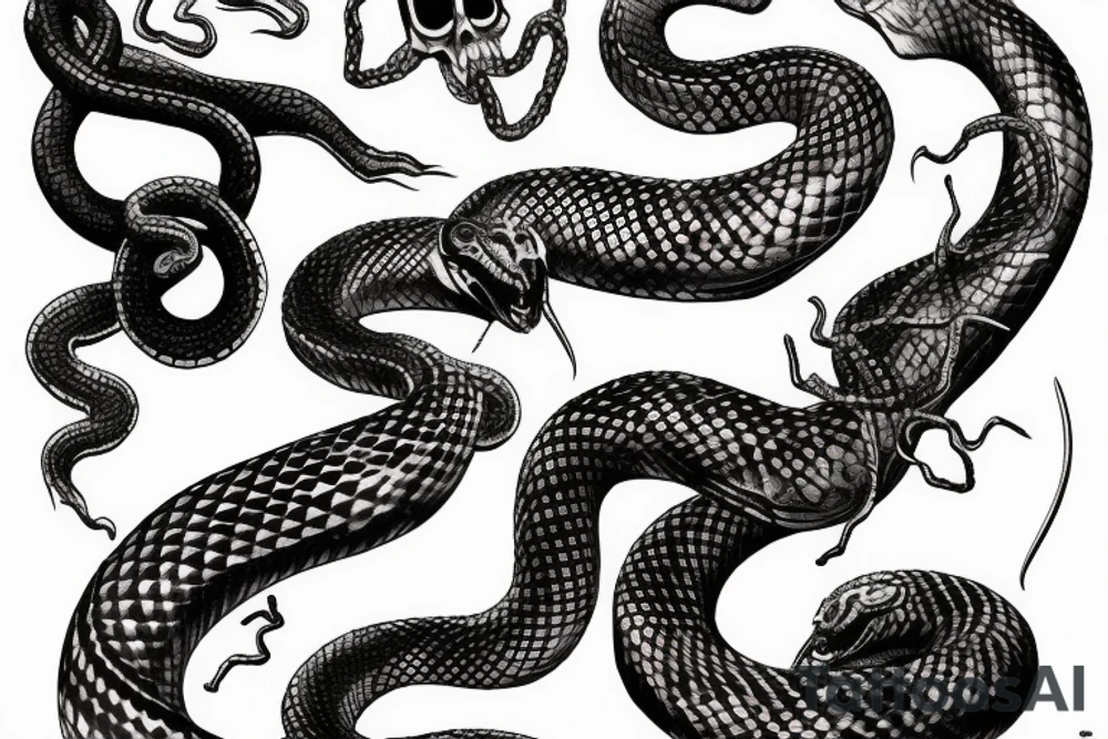 Scary snake tattoo idea