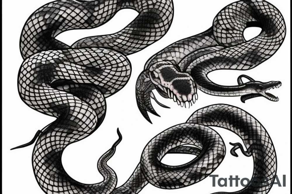 Scary snake tattoo idea