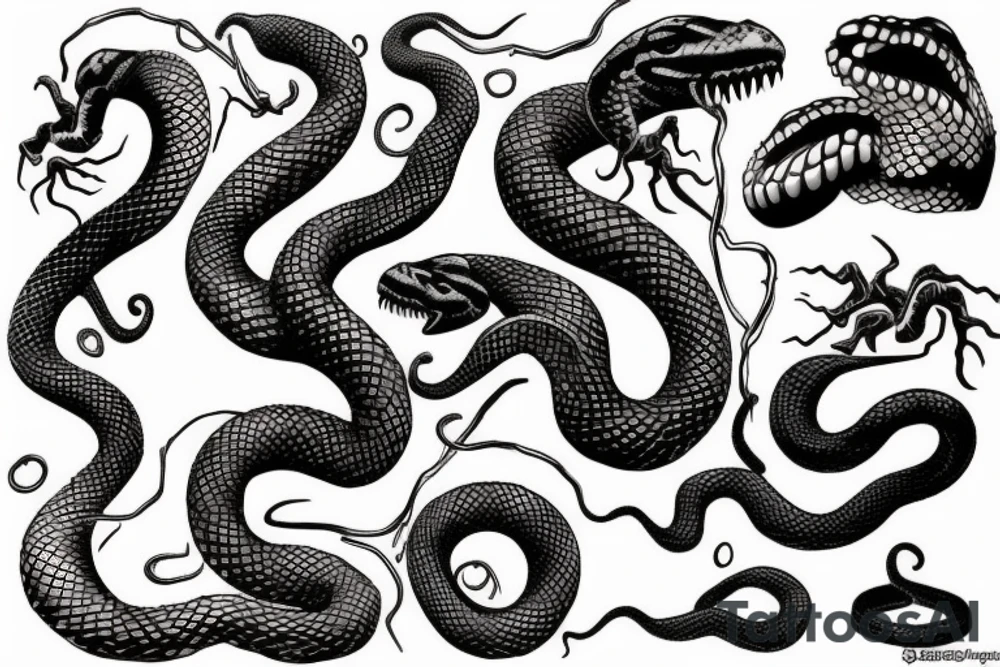 Scary snake tattoo idea