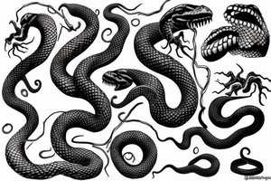 Scary snake tattoo idea