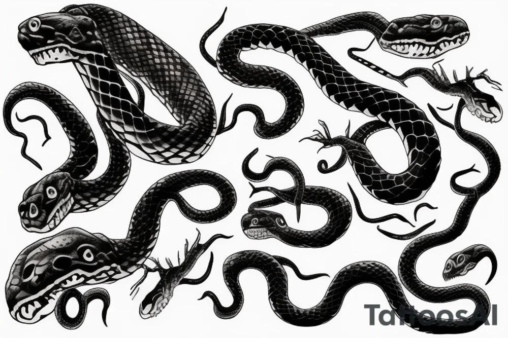Scary snake tattoo idea