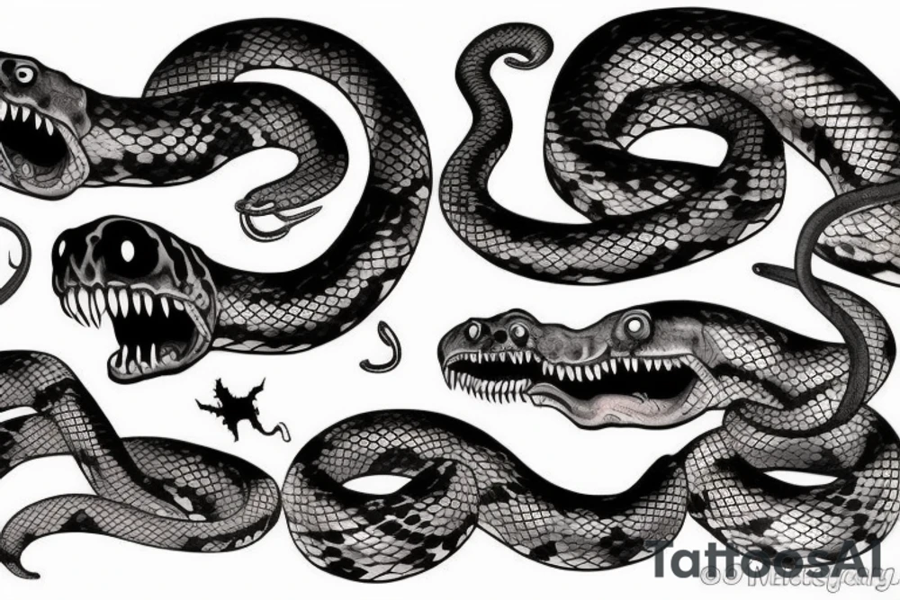 Scary snake tattoo idea