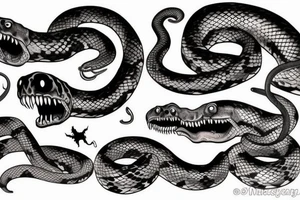 Scary snake tattoo idea