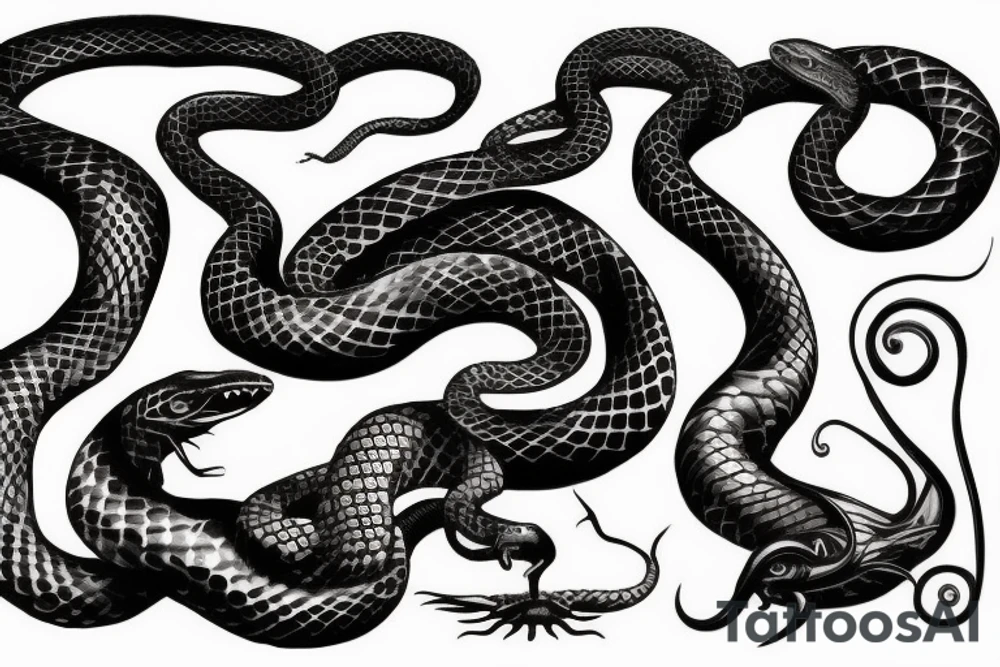Scary snake tattoo idea