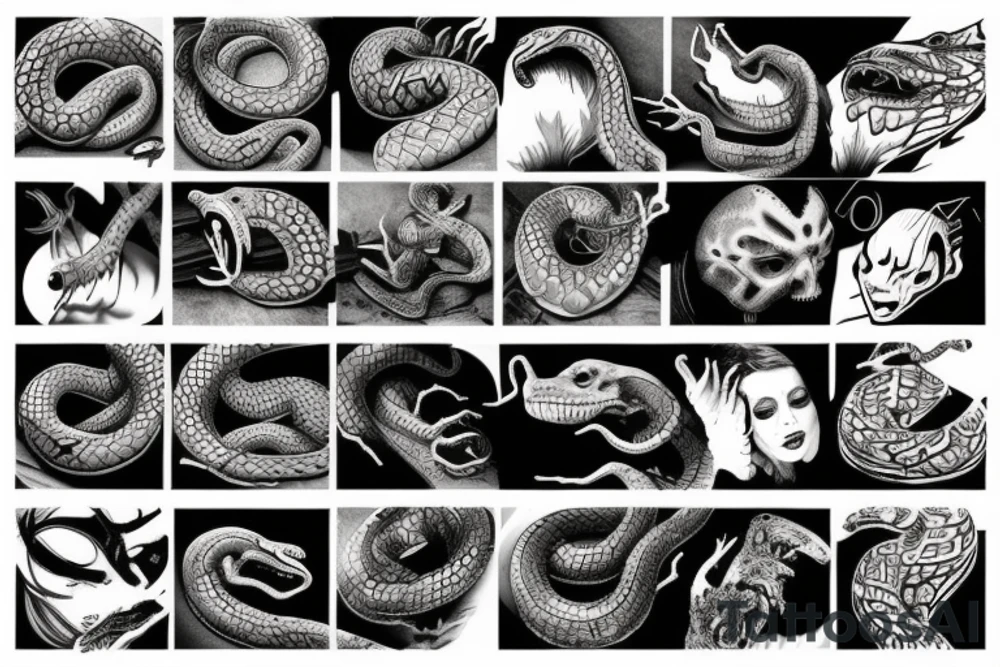 Scary snake tattoo idea