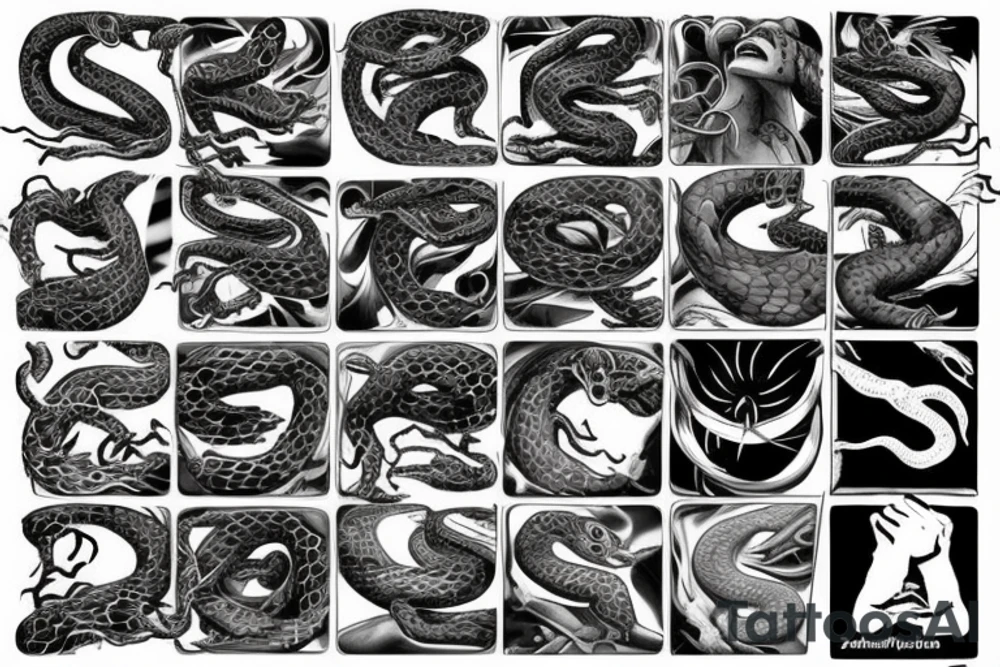 Scary snake tattoo idea
