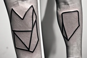 I want a rectangle shaped tattoo (ratio 2:1) on my forearm.
It should be a fine line tattoo without big chunks of ink. tattoo idea
