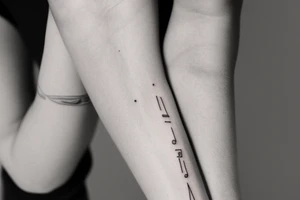 I want a rectangle shaped tattoo (ratio 2:1) on my forearm.
It should be a fine line tattoo. tattoo idea
