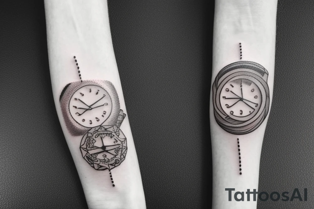 Sand watch tattoo idea