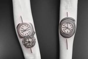 Sand watch tattoo idea