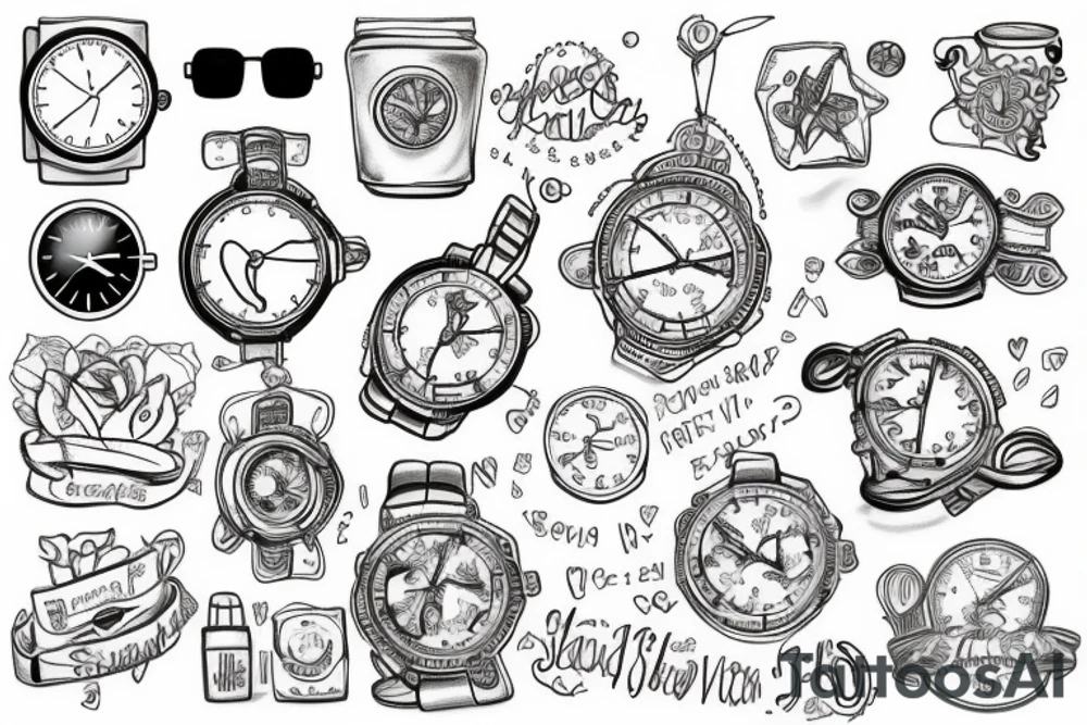 Sand watch tattoo idea