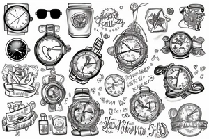 Sand watch tattoo idea
