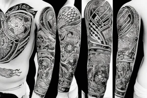 Patchwork style tattoo tattoo idea