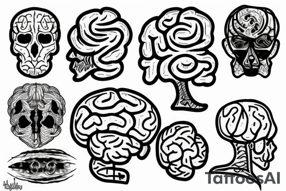 floating brain tattoo idea