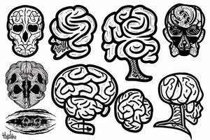 floating brain tattoo idea