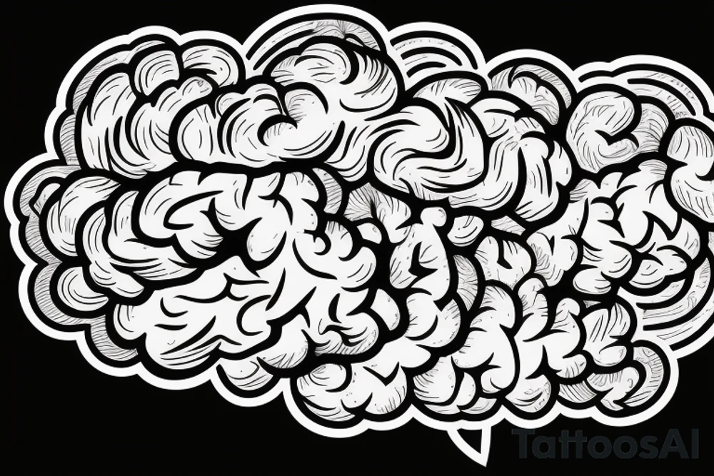 floating brain tattoo idea