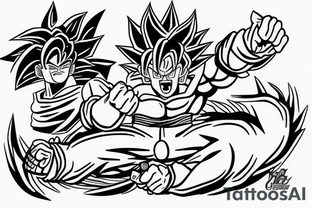 tatto goku with dragon and car tattoo idea
