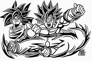 tatto goku with dragon and car tattoo idea