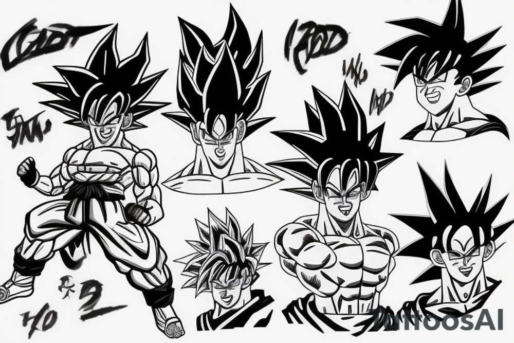 tatto goku 3d tattoo idea