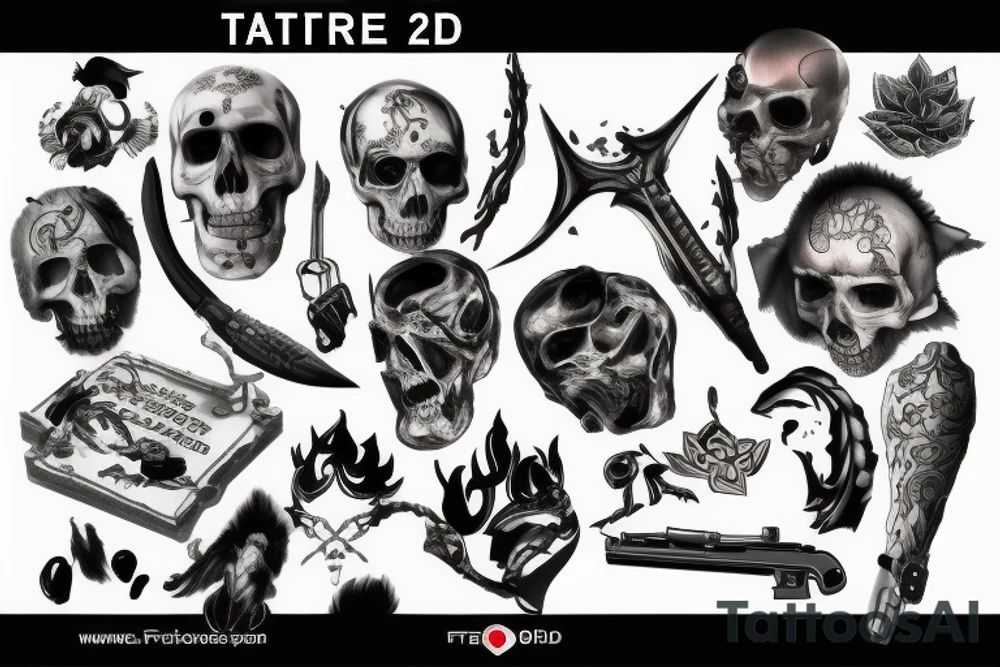 tatto freefire 3d tattoo idea