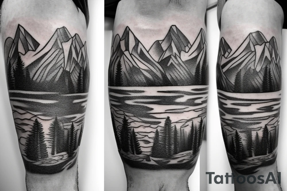open book with mountains emerging tattoo idea