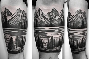open book with mountains emerging tattoo idea