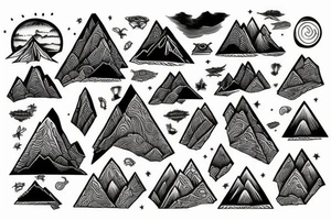 open book with mountains emerging tattoo idea