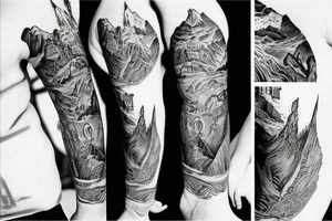 open book with mountains emerging tattoo idea