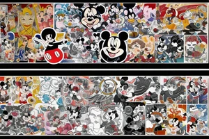 Disney font with Japanese art with color tattoo idea