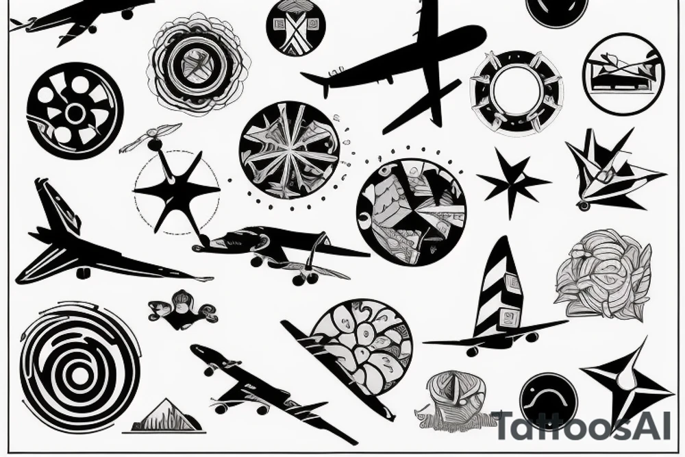 Look out of the airplane window tattoo idea