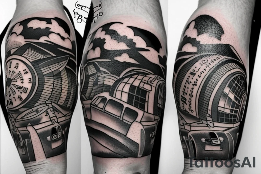 Look out of the airplane window tattoo idea