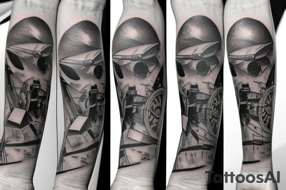 Look out of the airplane window tattoo idea
