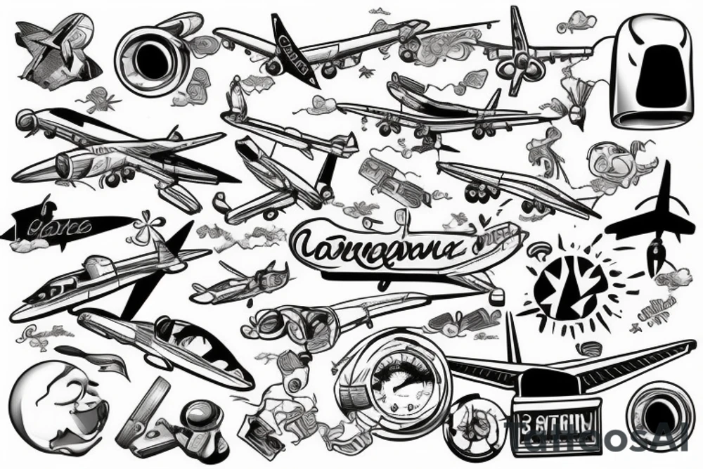 Look out of the airplane window tattoo idea