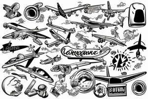 Look out of the airplane window tattoo idea