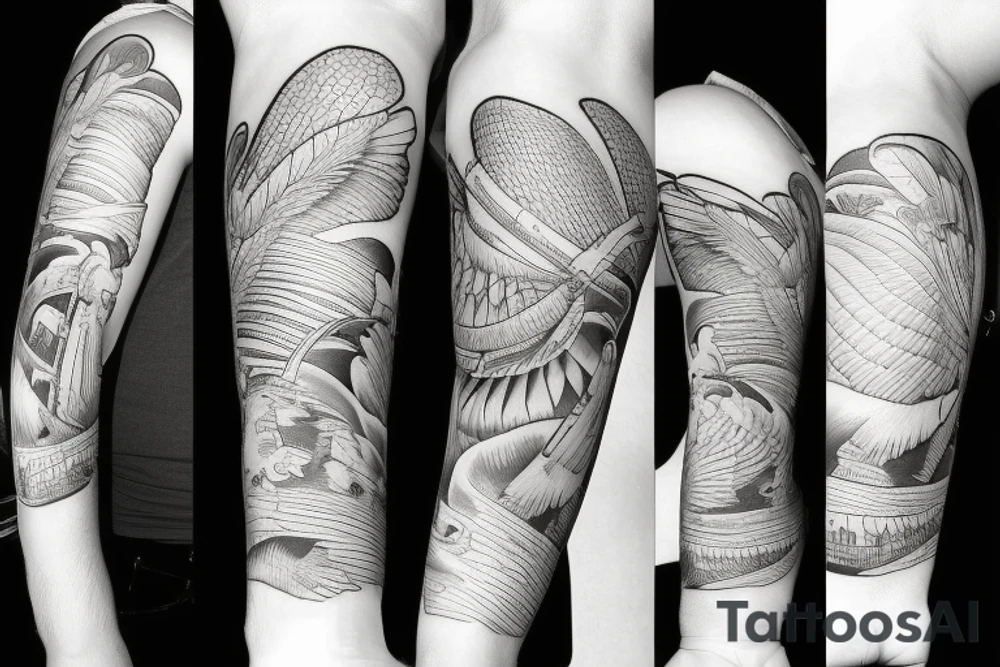 Look out of the airplane window onto the airplane wing tattoo idea