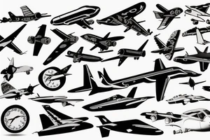 Look out of the airplane window onto the airplane wing tattoo idea