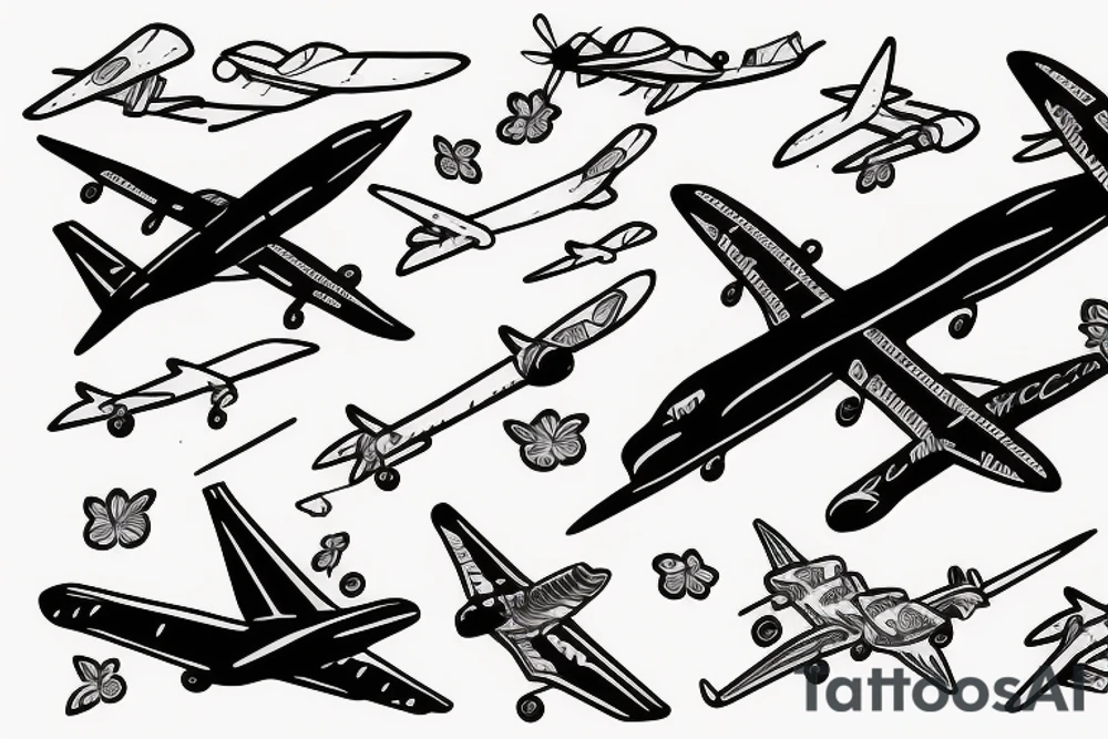 Airplane taking off tattoo idea