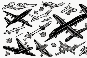 Airplane taking off tattoo idea