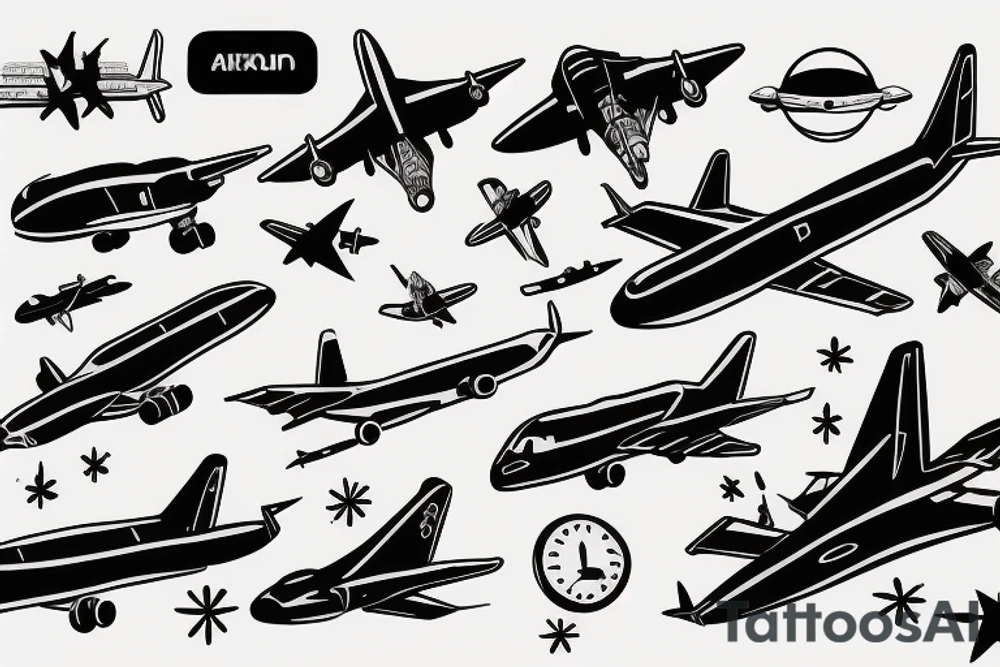 Airplane taking off tattoo idea