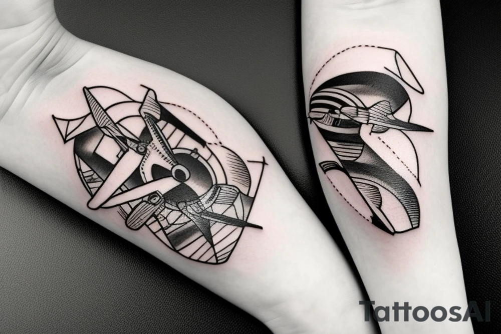 Airplane taking off tattoo idea