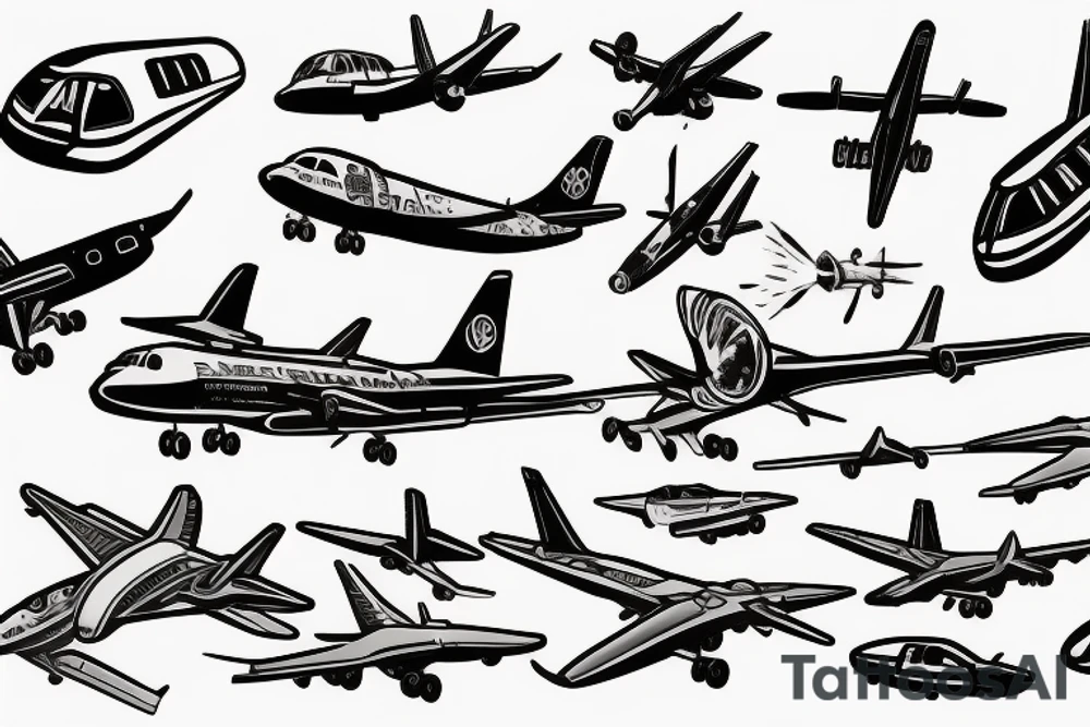Airplane taking off tattoo idea