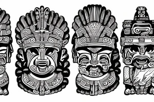 Mayan warriors
With Tikal pyramid tattoo idea