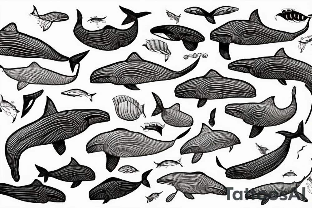 Humpack whale tattoo fine line tattoo idea