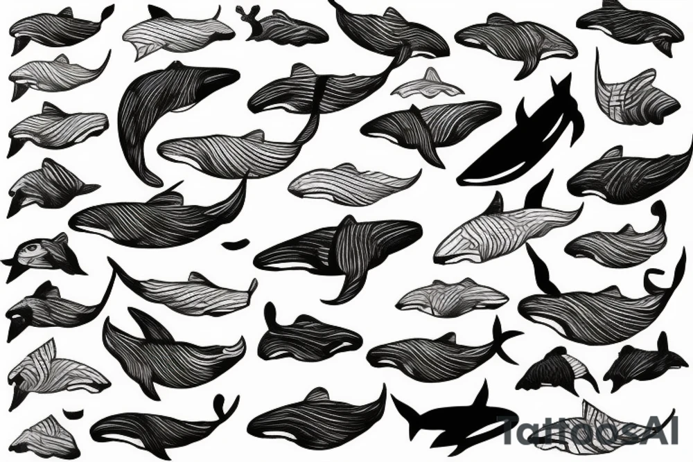 Humpack whale tattoo fine line tattoo idea