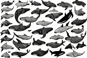 Humpack whale tattoo fine line tattoo idea