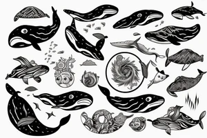 Humpack whale tattoo fine line tattoo idea