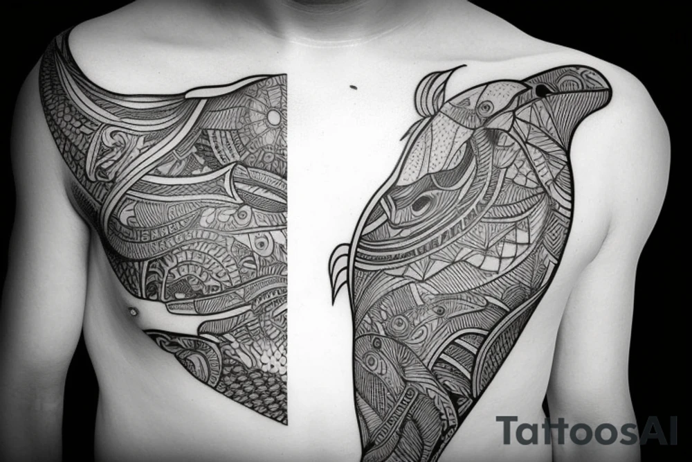 Humpack whale tattoo fine line tattoo idea