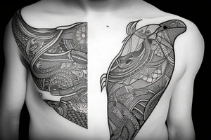 Humpack whale tattoo fine line tattoo idea