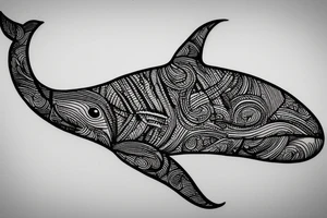 Minimalistic Humpack whale tattoo fine line tattoo idea