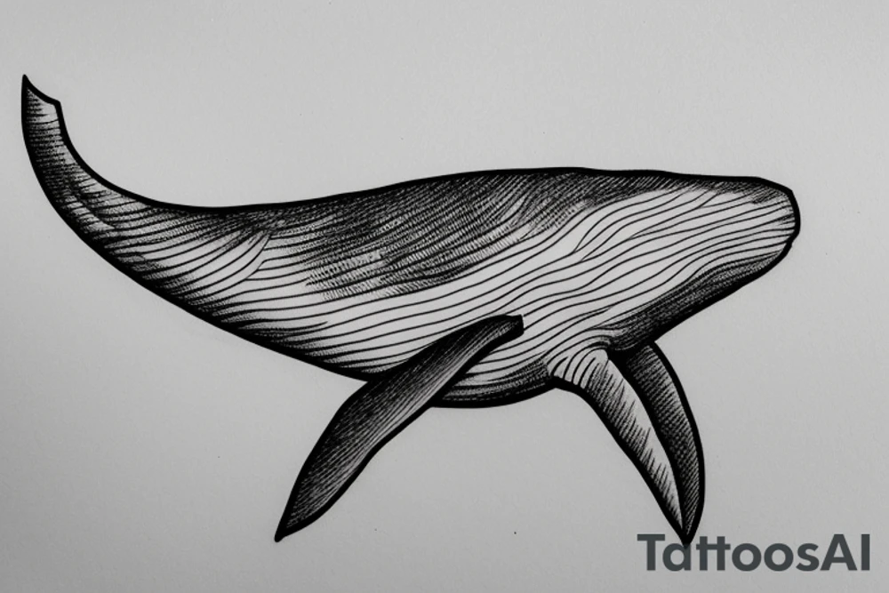 Minimalistic Humpack whale tattoo fine line tattoo idea